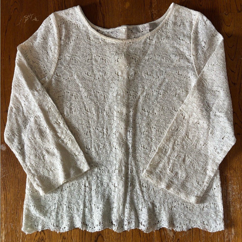 * LOFT Ivory Lace Blouse